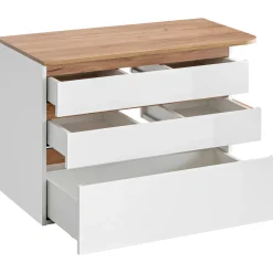 Mobile bagno sospeso 94cm 2 cassetti attrezzati bianco rovere Dual