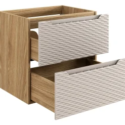 Mobile bagno sospeso 60cm 2 cassetti beige rovere Swim