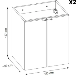 Mobile bagno sospeso 100cm 4 ante rovere Rovery