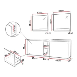 Mobile bagno sospeso 143cm con doppio lavabo e specchio serigrafato bianco Baden 6