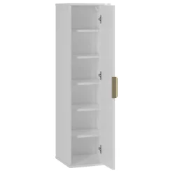Mobile bagno sospeso 90cm con lavabo, colonna e pensile cannettato bianco Lusso