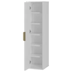 Mobile bagno sospeso 90cm con lavabo, colonna e pensile cannettato bianco Lusso