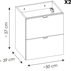 Mobile bagno sospeso 140cm con portabiancheria e colonna rovere Rovery