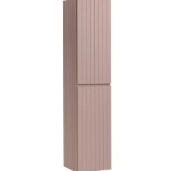 Mobile bagno sospeso 80cm cannettato con lavabo da incasso, colonna e specchio rosa Autentic