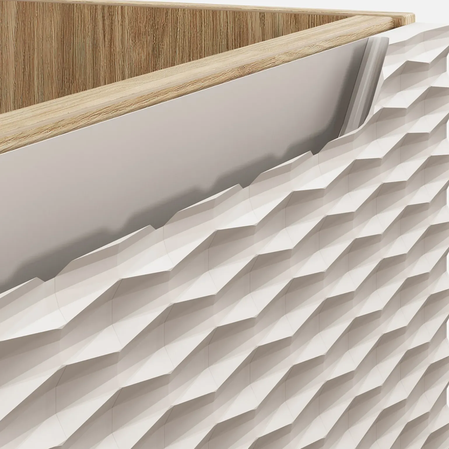 Mobile bagno sospeso 120cm con lavabo da incasso beige rovere Swim