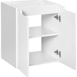 Mobile bagno sospeso 50cm cannettato 2 ante bianco rovere Cleany