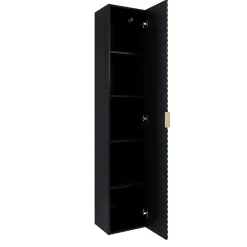 Mobile bagno sospeso 80cm con colonna nero frontali decorati Konny