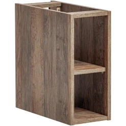Mobile bagno sospeso 140cm cannettato con 2 lavabi, colonna e specchio bianco quercia Autentic