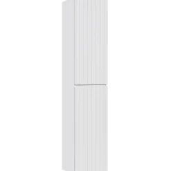 Mobile bagno sospeso 180cm cannettato con 2 lavabi, colonna e 2 specchi bianco quercia Autentic