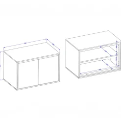 Mobile bagno sospeso 78cm con specchio e colonna tortora nero Linda