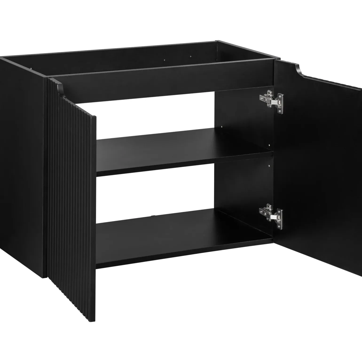 Mobile bagno sospeso 80cm cannettato 2 ante nero rovere Cleany