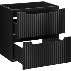 Mobile bagno sospeso 60cm cannettato 2 cassetti nero rovere Cleany