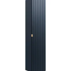Mobile bagno sospeso 60cm con lavabo, specchio e colonna cannettato blu Deep