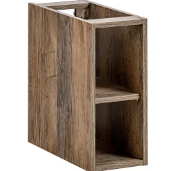 Mobile bagno sospeso 180cm con 2 lavabi, 2 mobili specchio e colonna grigio quercia Serif