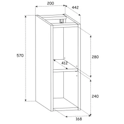 Mobile bagno sospeso 80cm cm 2 cassetti 2 vani quercia antracite Limpid