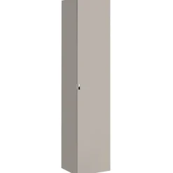 Mobile bagno sospeso 60cm con lavabo, mobile specchio e colonna grigio quercia Serif