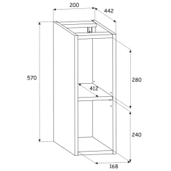 Mobile bagno sospeso 80cm cm con lavabo, specchio, colonna e cubotti quercia antracite Limpid
