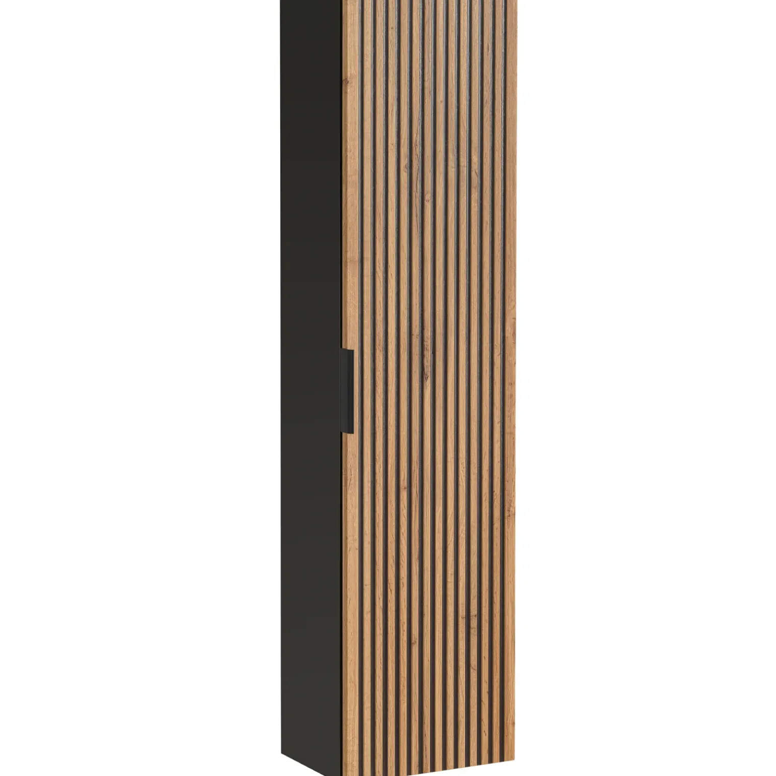 Mobile bagno sospeso 100cm cm con lavabo, specchio, colonna e cubotti quercia antracite Limpid