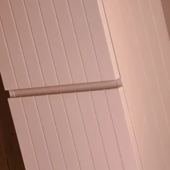 Mobile bagno sospeso 160cm cannettato con 2 lavabi, colonna e specchio rosa Autentic