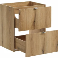Mobile bagno sospeso 100cm con 2 lavabi, 4 cassetti e colonna rovere Rovery