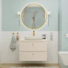 Mobile bagno sospeso 80cm fresato 2 cassetti beige Sand