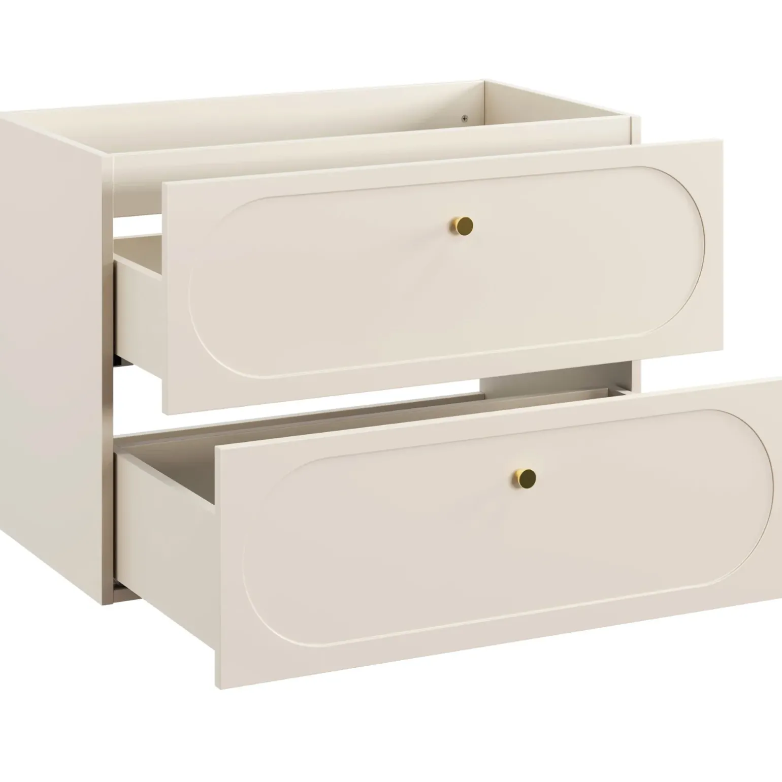 Mobile bagno sospeso 80cm fresato 2 cassetti beige Sand