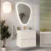 Mobile bagno sospeso fresato 60cm con lavabo 2 cassetti beige Sand