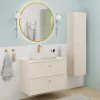 Mobile bagno sospeso fresato 80cm con colonna beige Sand