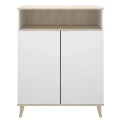 Mobile cucina 80x102h cm 2 ante bianco opaco rovere naturale Penny