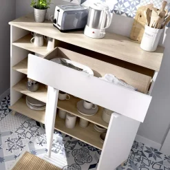 Mobile cucina 120x102h cm bianco opaco rovere da cucina moderno Penny
