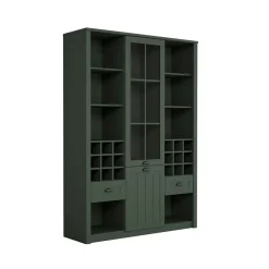 Mobile cucina 140x198h cm contenitore con portabottiglie verde Provenza