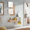 Mobile ingresso 100x170h cm con specchio rovere bianco Dante 1 Gihome®