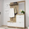 Mobile ingresso 135x197h cm con specchio bianco rovere Mare Gihome®