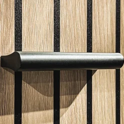 Mobile ingresso 180x203h cm con specchio moderno rovere antracite stampa a righe New York Gihome®