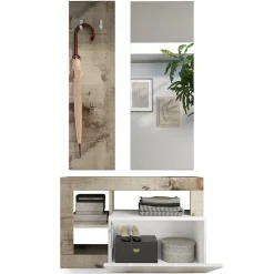 Mobile ingresso 91x173h cm moderno bianco lucido pero Invictus