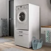 Mobile lavatrice 67x144h cm con cassettone bianco Water