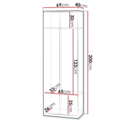 Mobile multiuso ingresso 69x200h cm appendiabiti grigio Accent
