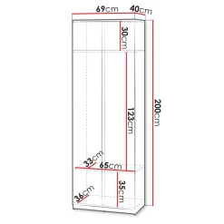 Mobile multiuso ingresso 69x200h cm appendiabiti bianco Accent