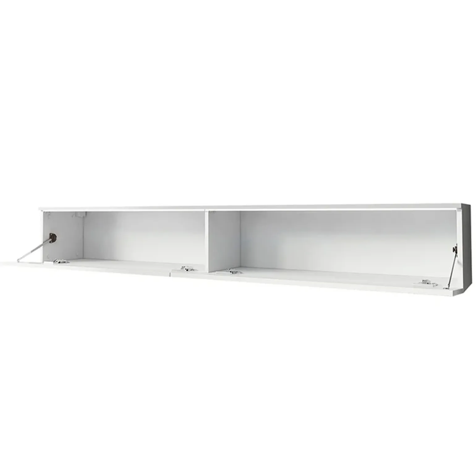 Mobile porta TV sospeso 180x30h cm con LED design bianco lucido rovere Silvia