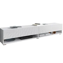 Mobile porta TV sospeso 180x30h cm 2 ante bianco lucido Gregoria