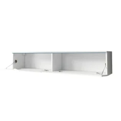 Mobile porta TV sospeso 140x30h cm soggiorno bianco lucido Silvia