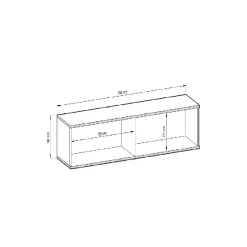 Mobile porta TV sospeso 135x30h cm 2 ante moderno effetto marmo nero oro Linus