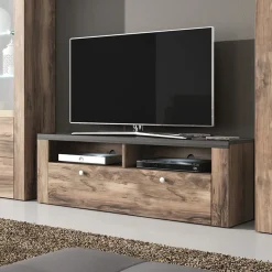 Mobile porta TV 140x49h cm 1 anta noce rovere grigio Paloma 2