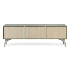 Mobile porta TV 158x52h cm 3 ante verde salvia rovere Myrta