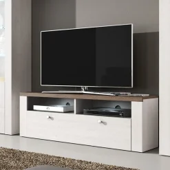 Mobile porta TV 140x49h cm 1 anta bianco frassinato rovere Paloma 2