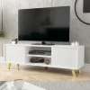 Mobile porta TV 140x42h cm 2 ante 2 vani a giorno bianco Nyborg