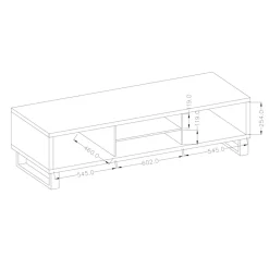 Mobile porta TV 180x50h cm 2 ante soggiorno quercia metallo nero Petra