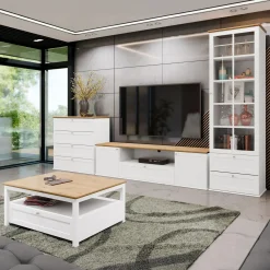 Mobile porta TV 182x48h cm 2 ante bianco rovere Relaxio