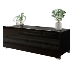Mobile porta TV 100x37h cm 2 ante nero lucido Mons