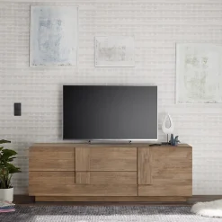 Mobile porta TV 182x63h cm 1 anta 2 cassetti moderno rovere Alvarez